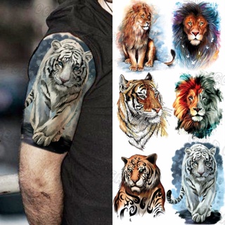 Compra online de Tatuagem temporária de flor de tigre 3D para
