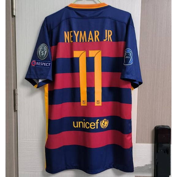 Camisa De Futebol RETRO Barcelona No . Neymar 11 10 Messi Home Jersey 2015/2016