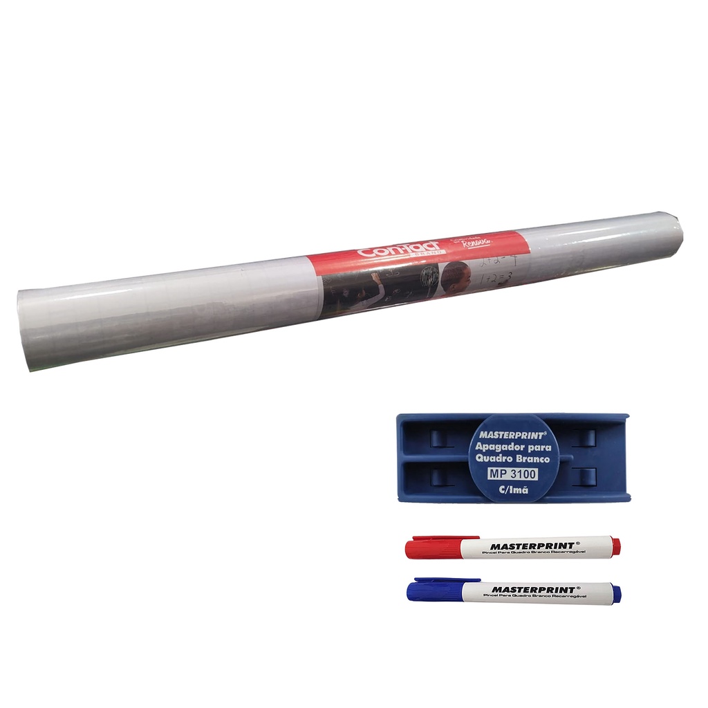 Kit Adesivo Lousa Quadro Branco 2m X 45cm + Apag. E Canetas | Shopee Brasil