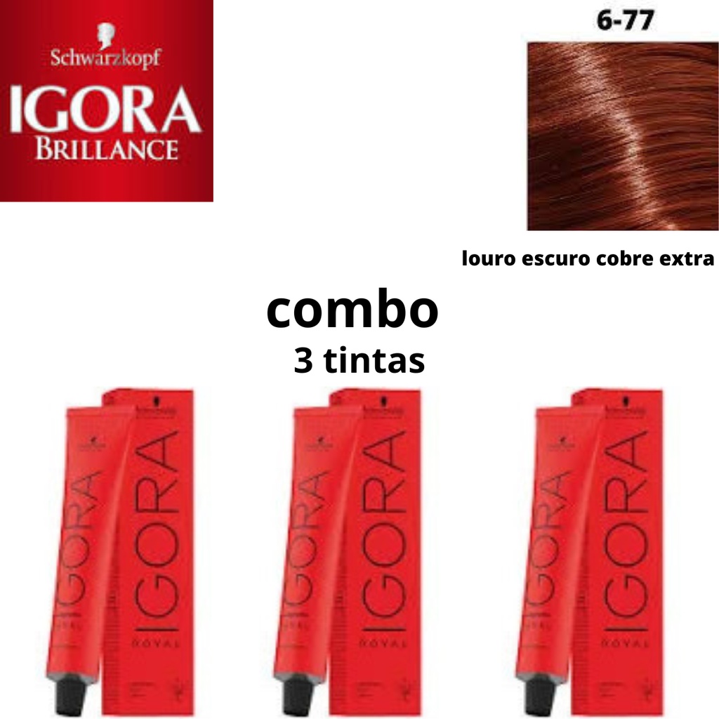 Igora 6.77 + ox louro escuro cobre extra