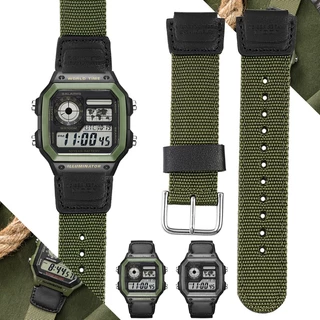 Pulseira De Nylon 18mm Para Relógio Casio AE-1200WH MRW-200 SGW-300 AQ-S810W Lona Durável Masculina