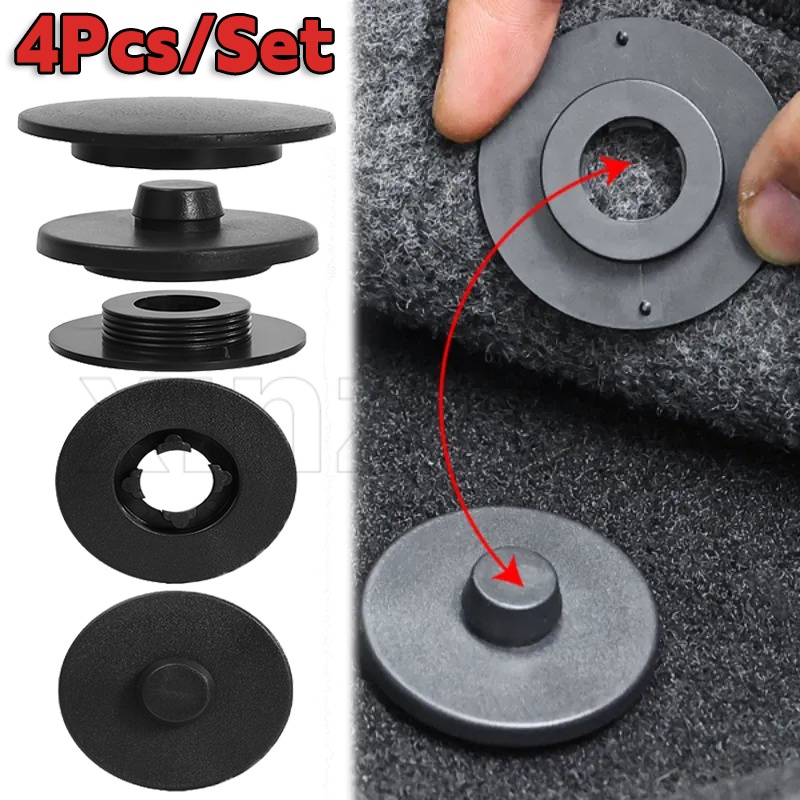 Fivela De Fixação Universal Para Tapete Anti-Skid/De Dupla Camada Pés/Acessórios Interiores Automáticos/4Pcs/Set Black Car Floor Mat Clip Fixo