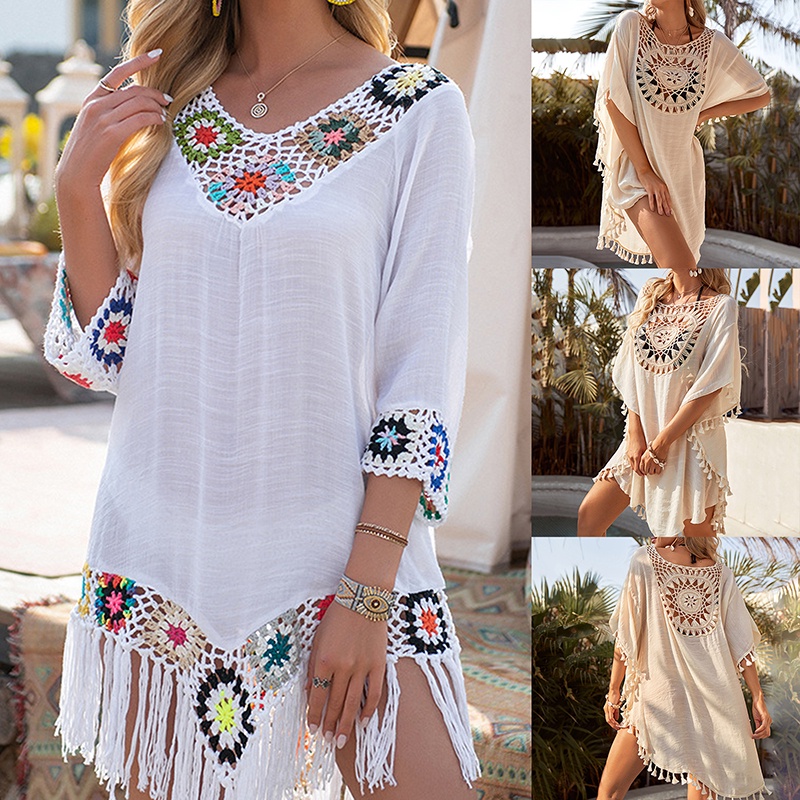 Saida de praia puro simples quimono vestido banho piscina mulher