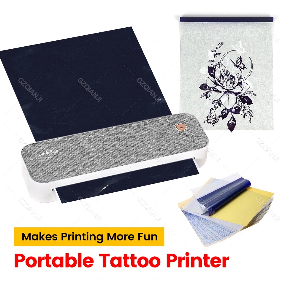 Impressora Térmica A4 Transferência De Tatuagem Sem Fio Bluetooth USB Móvel Texto PDF De Documentos Com Papel