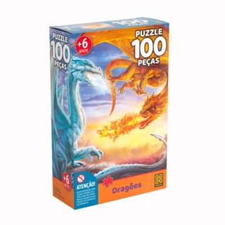 Quebra Cabeça Dragões 100 Peças - Grow