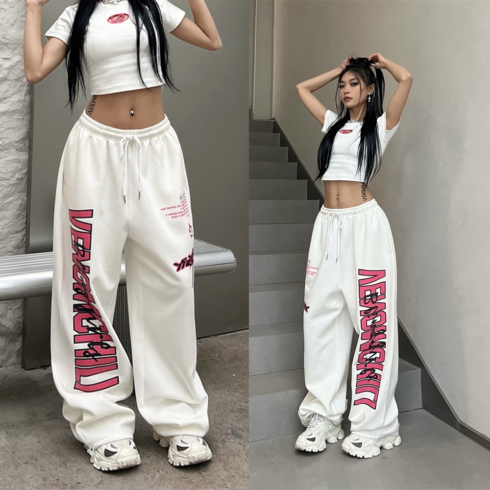 Fongt Striped Joggers Sweatpants Women 90s Vintage Hip Hop Retro Wide Leg Track  Pants Oversized Streetwear Baggy Spor…