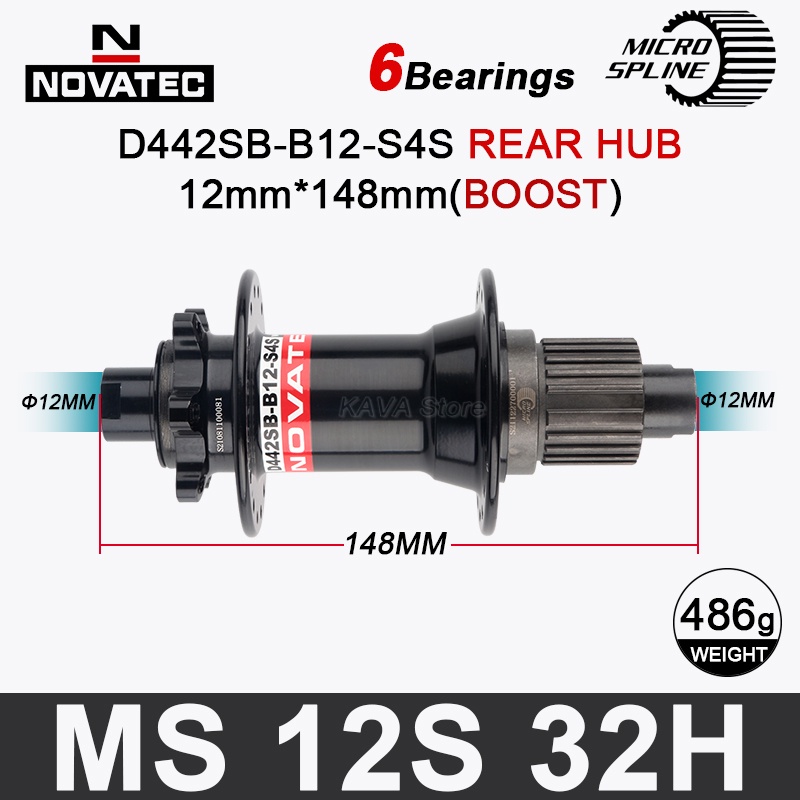 NOVATEC Micro Spline Hub 32 Buracos MTB MS Cubos De Eixo 12