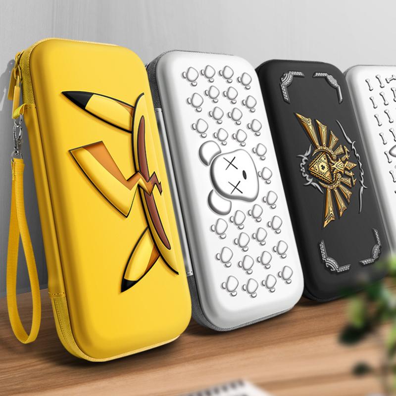 Case Capa Nintendo Switch Nintendo OLED Bolsa Acessórios 3D Zelda Pikachu Hard Shell Bag de Armazenamento