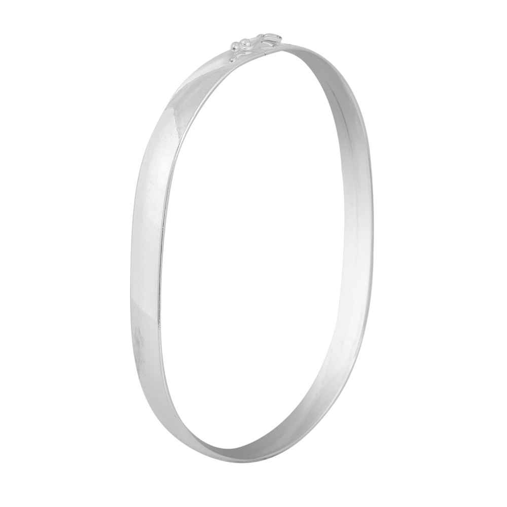 Bracelete Grosso Prata 925 Pulseira Feminina Elegante Rígido Lisa Acabamento Brilhoso