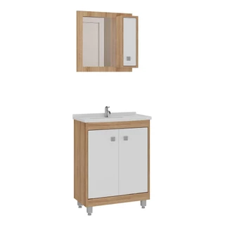 Gabinete Banheiro com Cuba e Espelheira 60cm Multimóveis VCR10058