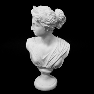 Escultura Busto de Artemis em Alto Relevo Gesso - 31x18x31cm