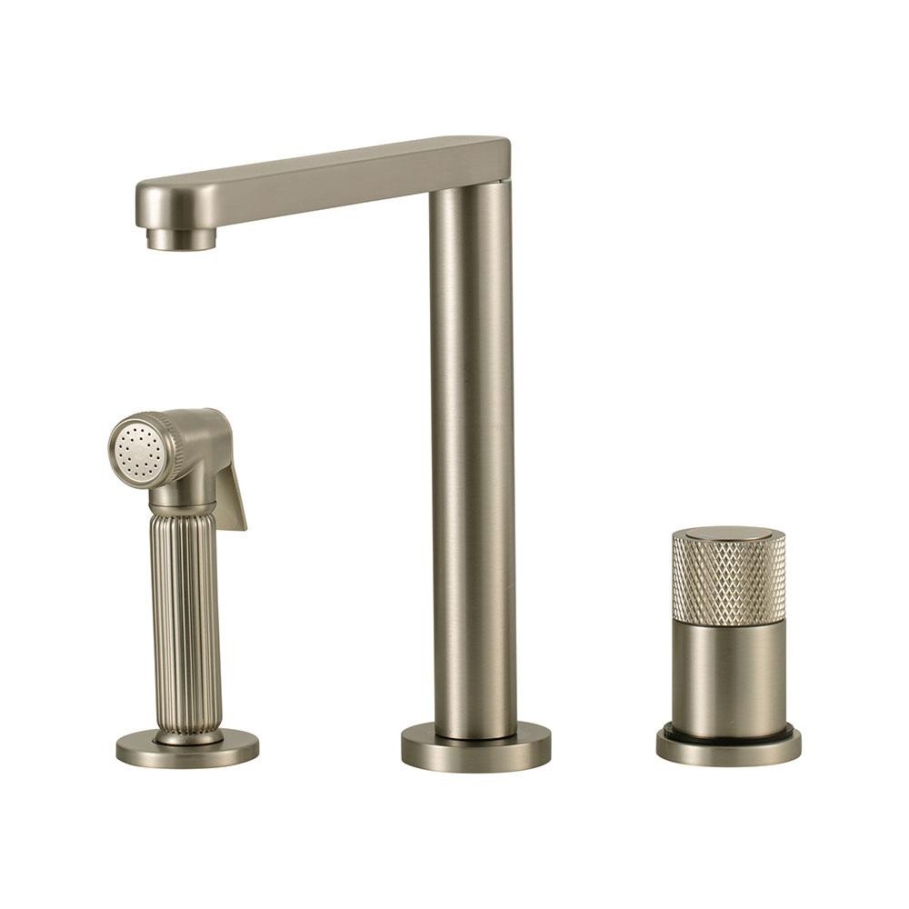 Torneira Para Cozinha Gourmet Misturador Monocomando Com Desviador Jucá Pingoo - Prata Escovado