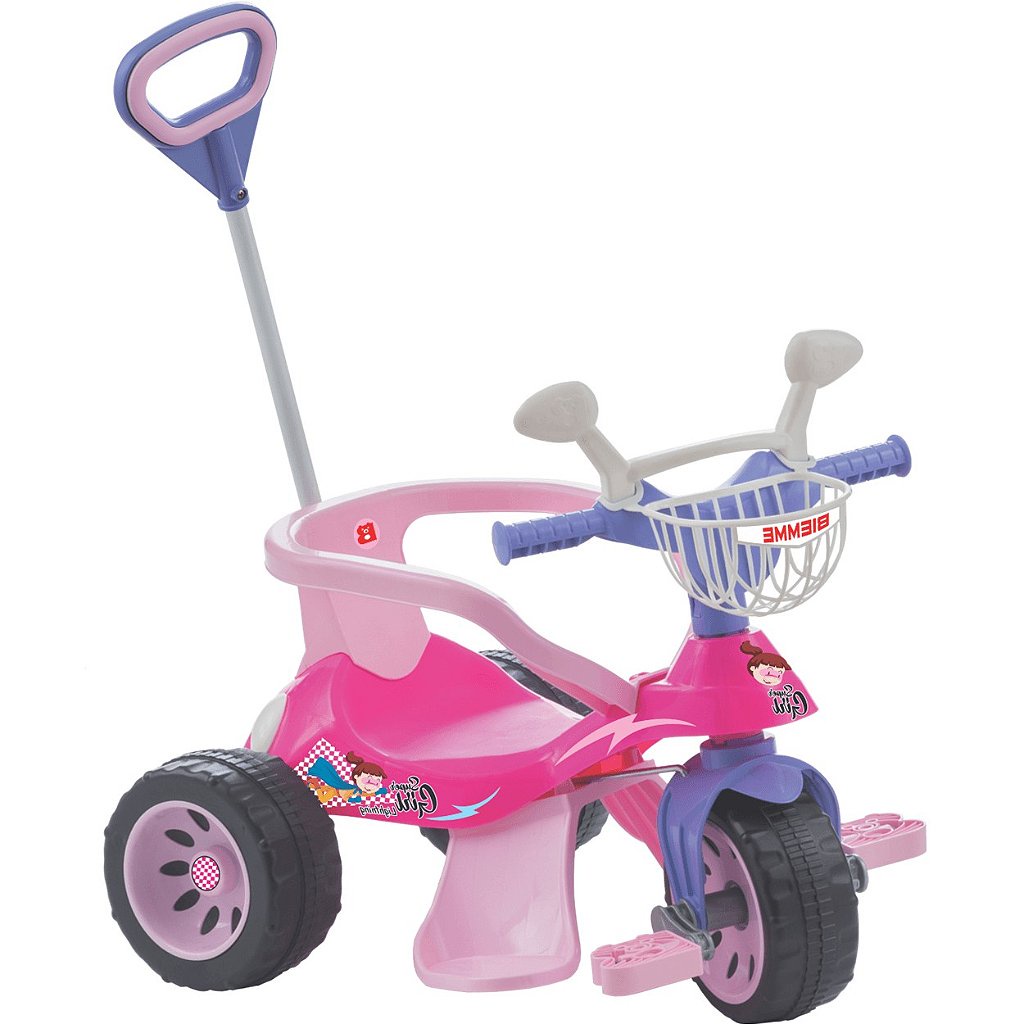 Triciclo Infantil Bandeirante Zootico Passeio E Pedal Rosa