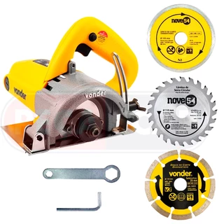 Kit Serra Mármore Vonder Smv1300s Tipo Makita + 3 Discos de Corte