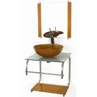 GABINETE 40CM DE VIDRO INOX CUBA REDONDA MARMORE BRANCO DOURADO