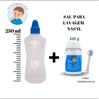Kit Lavagem Nasal Garrafinha 250ml + Sal Lavagem Nasal 100g