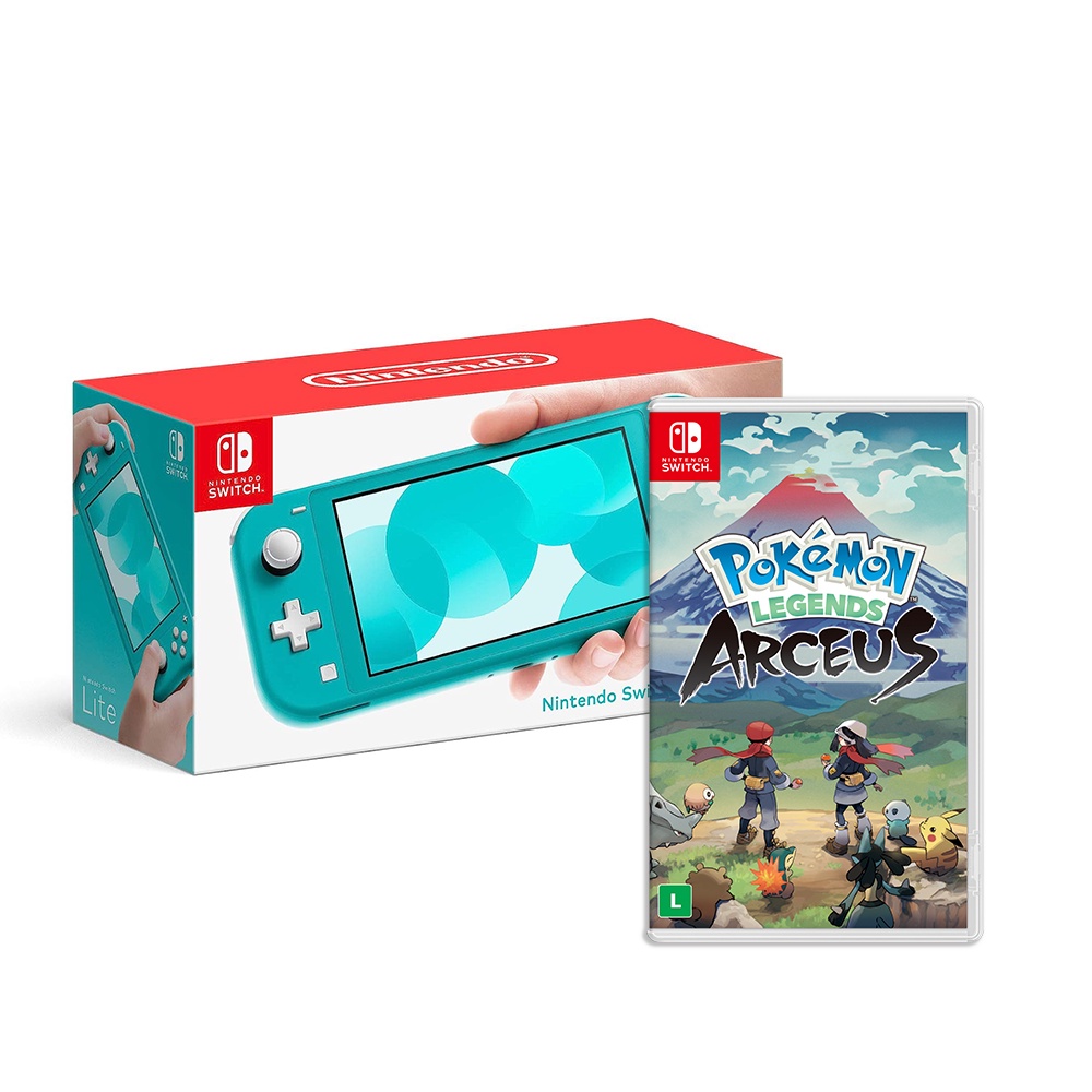 Console Nintendo Switch Lite Turquesa + Jogo Pokémon Legends: Arceus