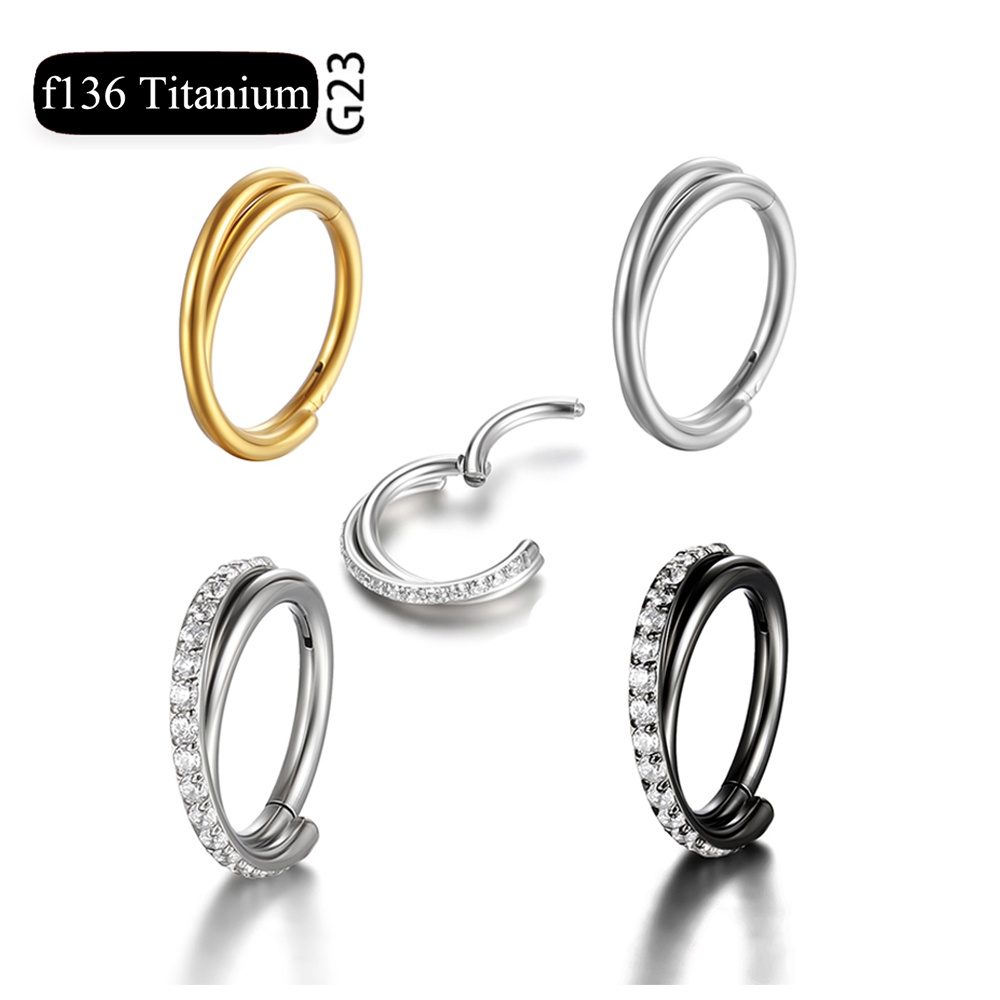 Milacolato Setto Anello Clicker Acciaio Chirurgico 316L Doppio Naso Anello Piercing Helix Piercing Gioielli Daith Orecchini Cerchio Conch Rook Helix