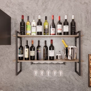 Adega Bar Industrial P/ Bebidas Prateleira Dupla Preta 120cm