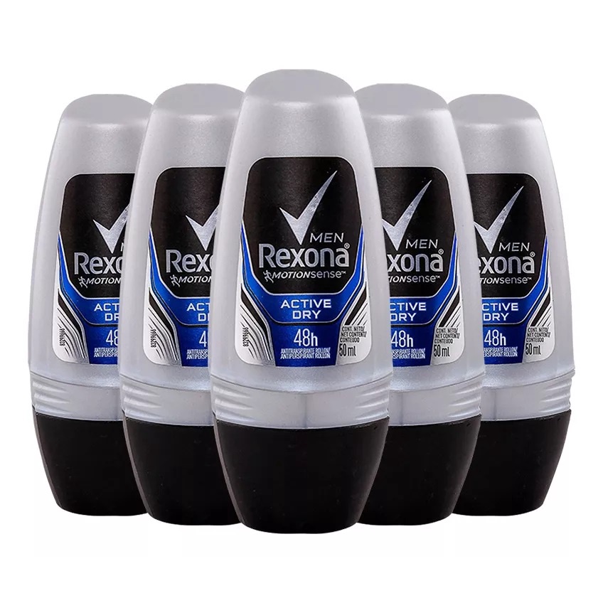 Kit 5 Unidades Desodorante Aerosol Rexona Men Active Dry 150ml