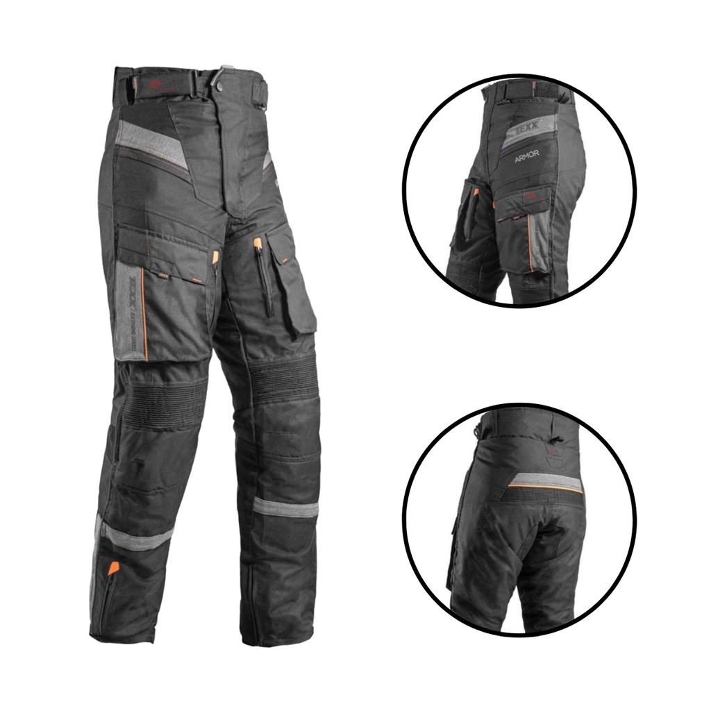 Calça Motociclista Texx Armor Masculina Cinza Laranja Tam 38