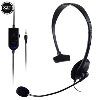 Fone De Ouvido Com Microfone Cancelamento De Ruído monoaural PS4 Sobre Orelha Lateral Único Fio 3,5 Microfones