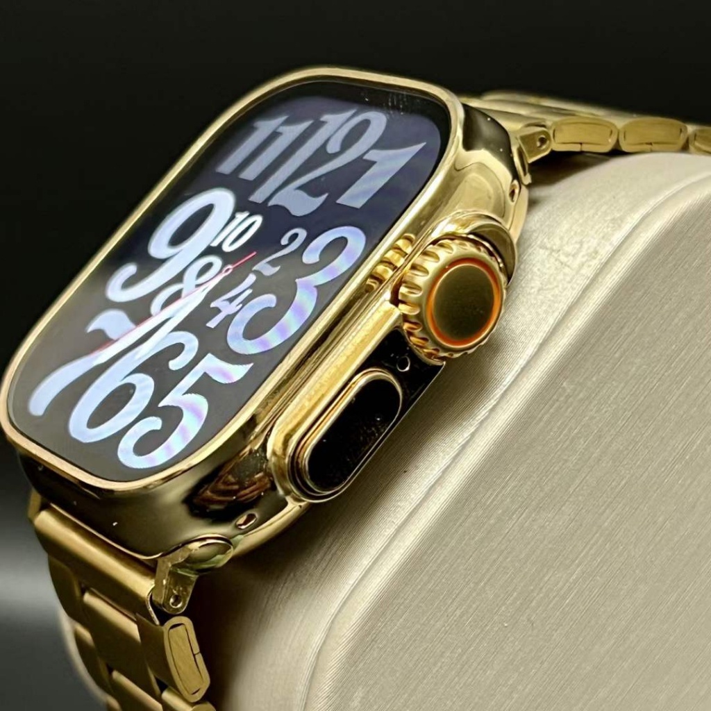 Custom 24K Gold Plated 45MM Apple Watch SERIES 8 Louis Vuitton Band LTE GPS  02