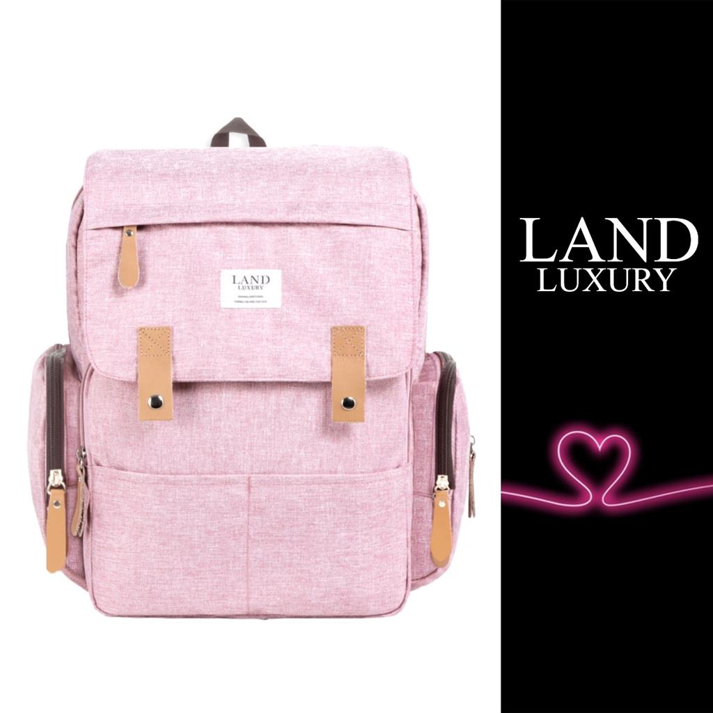 MOCHILA MATERNIDADE LAND LUXURY COR ROSA C/TROCADOR | Shopee Brasil