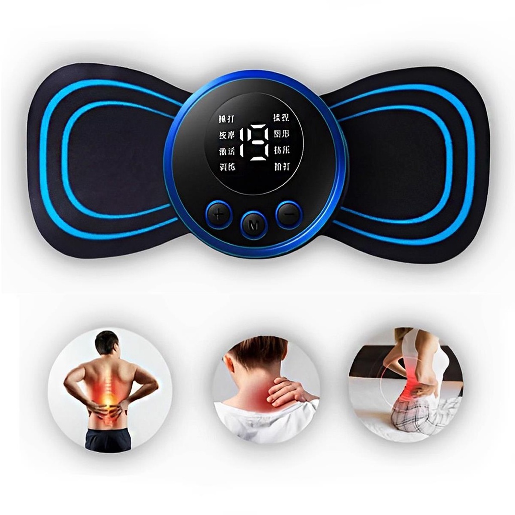 Mini Massageador Elétrico Portátil Recarregável Alívio Dor Muscular Adesivo Massagem Corpo Ombro