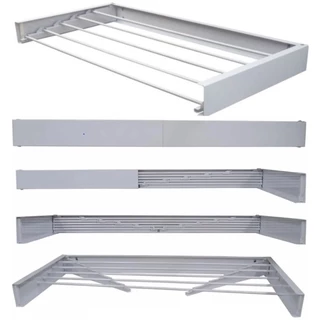 Varal Magico Em Aluminio 120cm - 7 Varetas Dobravel Branco