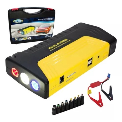 Auxiliar Partida Bateria Veicular Chupeta Usb Maleta Bivolt