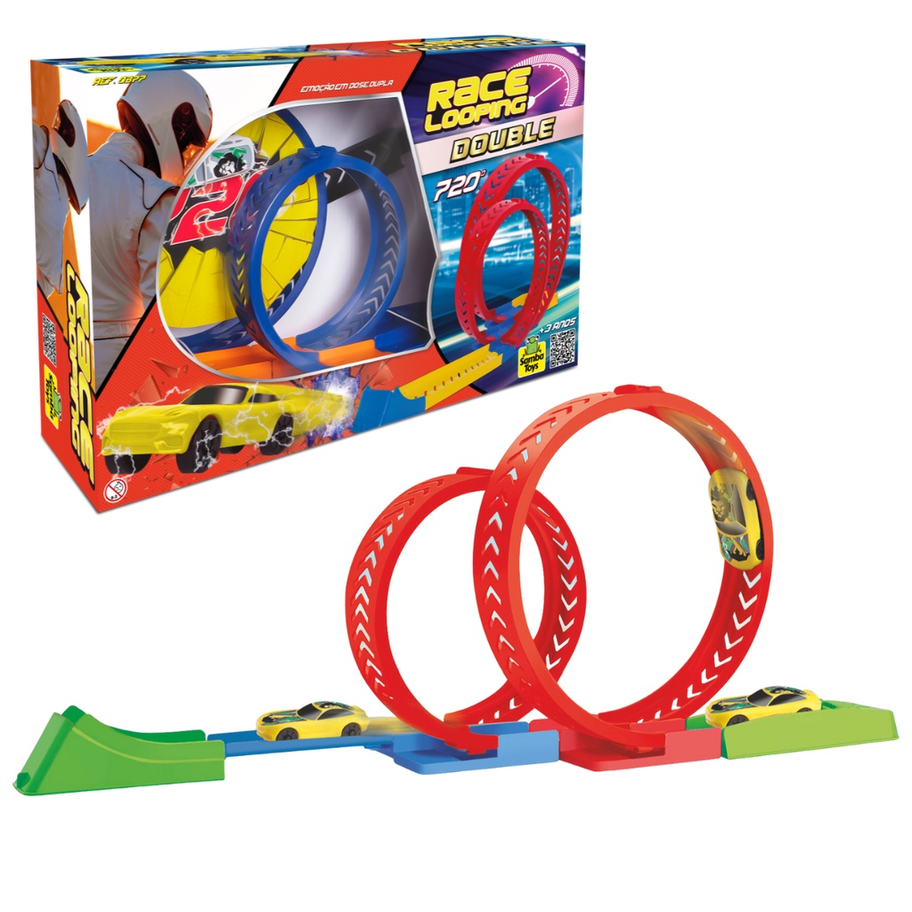 Pista Hot Wheels Looping Carrinho Action Multi Loop Race-Off