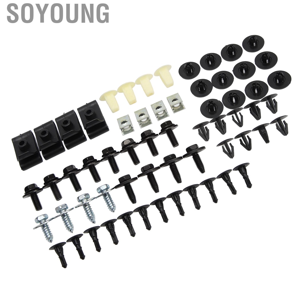 Soyoung 50pcs Engine Under Cover Retainer Clips Underbody Mudguard Door