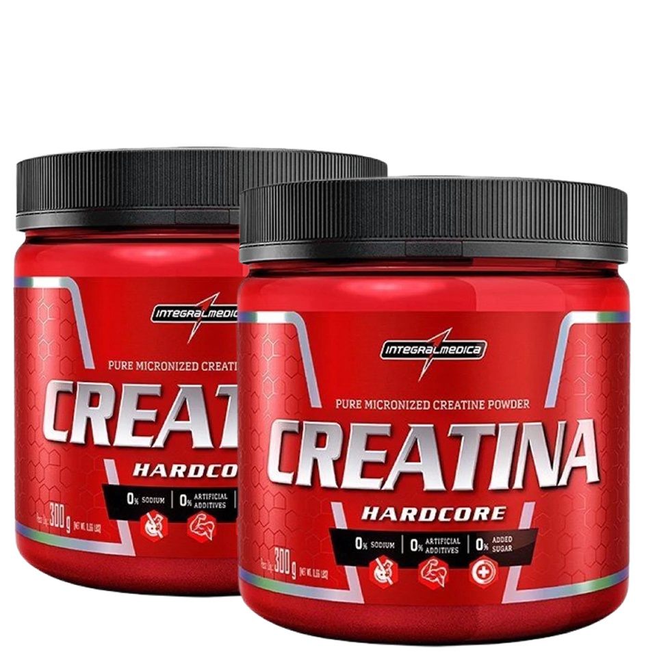 Kit 2x Creatina Hardcore 300g Integralmedica – Melhor Resistência no treino