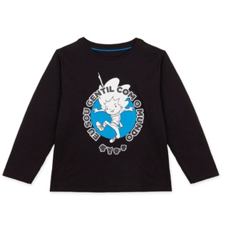 Camiseta Infantil Unissex Manga Longa Mundo Ripilica