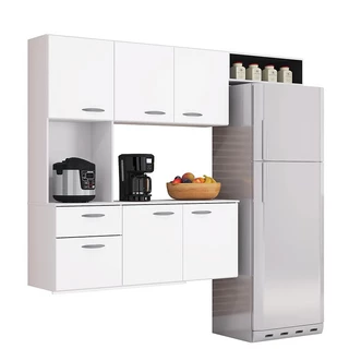 Armario Cozinha Isis 180 cm Com 6 Portas e 1 Gaveta