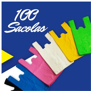 100 Sacolas Plásticas Reforçadas 30x40 / 38x50 / 50x60 (P, M e G) - Sacolinhas para Lojas, supermercados, comércio em geral.