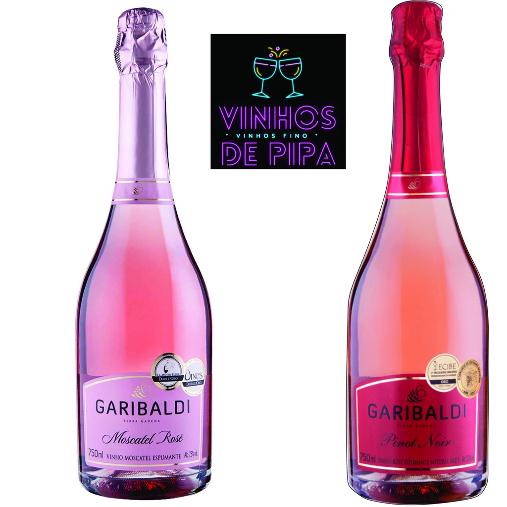 Espumante Garibaldi rose Pinot Noir/Moscatel Kit c/ 2 uni