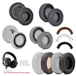 1 Par De Almofadas De Orelha Para Corsário Virtuoso RGB Sem Fio SE Gaming Headphone Headband Earpads Earmuffs Cushion
