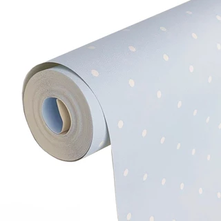 Papel de Parede Vinílico Infantil Bolinhas Azul Vinílico 10m X 53cm