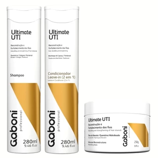 Kit Reconstrução Instantânea Shampoo + Condicionador Leave-in (2 em 1) + Máscara 250g Ultimate UTI Gaboni