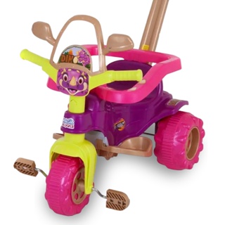 Triciclo Motoca Verde Bebê Dino Menino C/ Haste Magic Toys