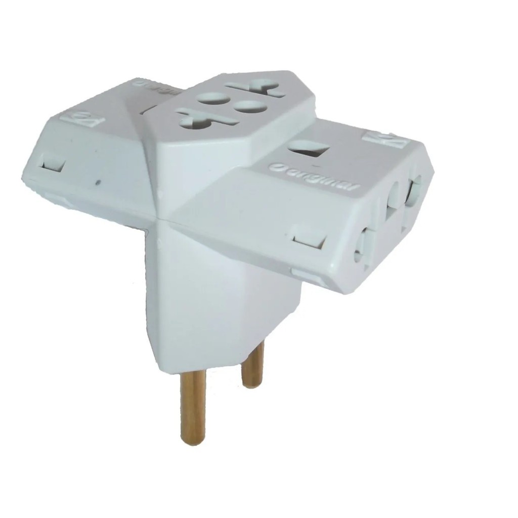 kit com 5 Adaptadores Tomada Padrão Novo Antigo Benjamin T