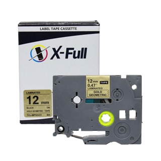 Fita Rotuladora Compativel Brother TZE-MPGG31 12mm*4m Ouro Geometrico Xfull