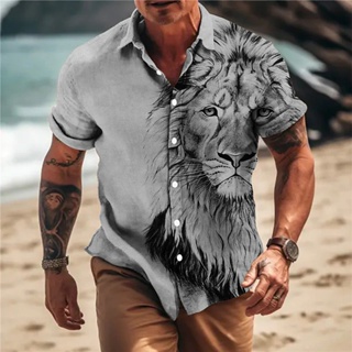 Verão novo 3d animal gato/tigre t camisa impressão legal engraçado