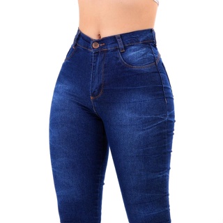 Calça Jeans Feminina Skinny Azul Denim Destroyed Stillger