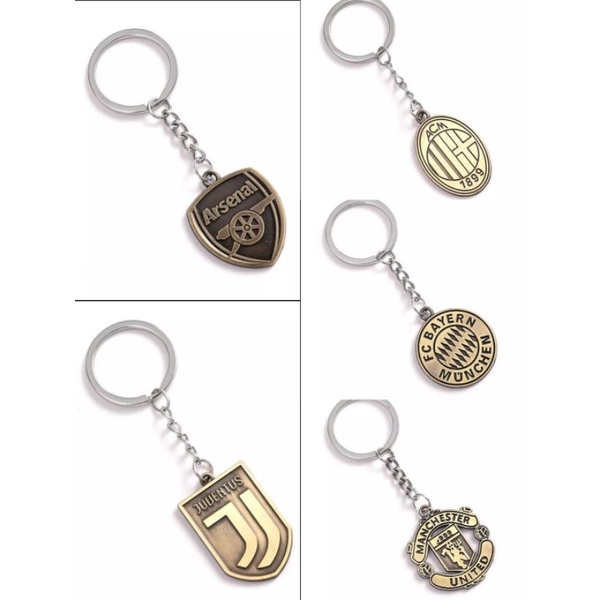 Chaveiro Clubes Europeus - Real Madrid - Barcelona - PSG - Milan - Arsenal - Liverpool - Manchester United - Manchester City - Atlético de Madrid - Juventus - Bayern de Munique - Borussia Dortmund