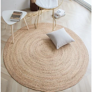 Tapetes de palha redondo de vime para sala de estar, plantas naturais, esteiras de hotel, mesa de jardim, tapete de café, grama, água 1D6K
