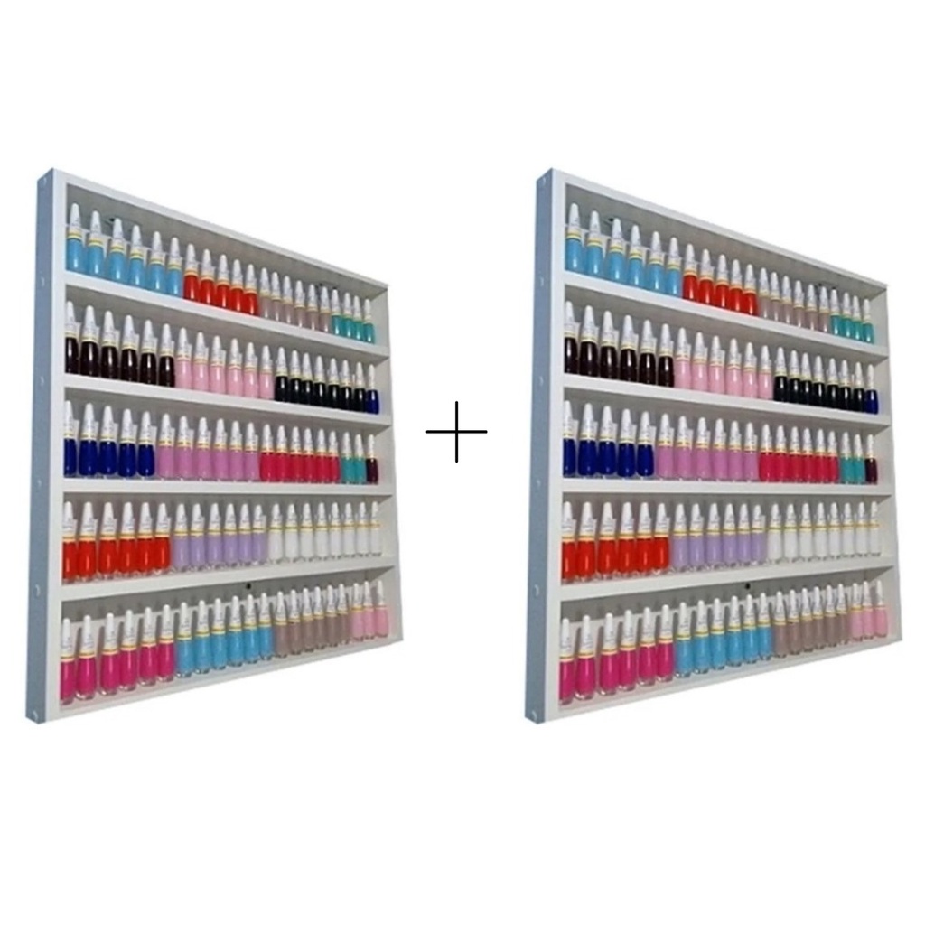 Kit 2 Esmalteira Parede Manicures Suporta Até 400 Esmaltes