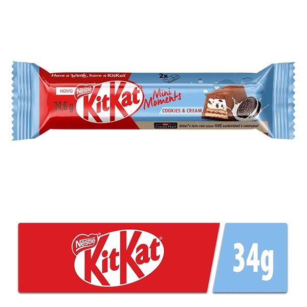 Chocolate Kit Kat Mini Moments Cookies & Cream 34,6g | Shopee Brasil